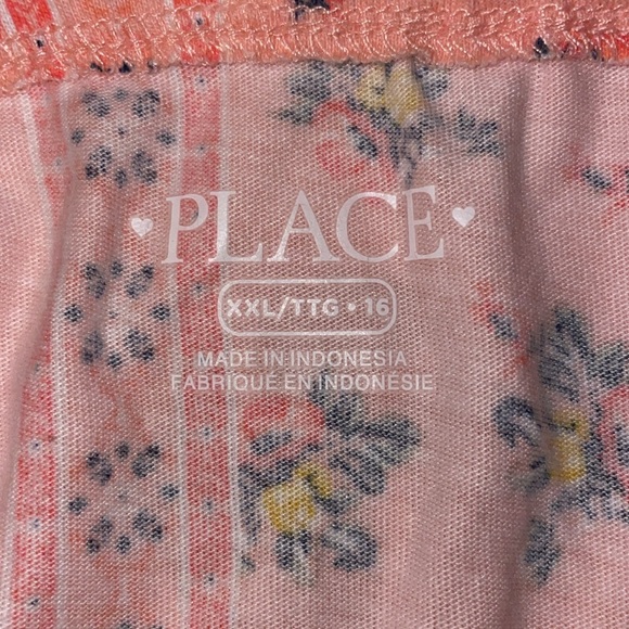 2 PIECE TOP AND SKIRT, pretty peach with flowers,  Girls XXL 16, worn once - Picture 5 of 5